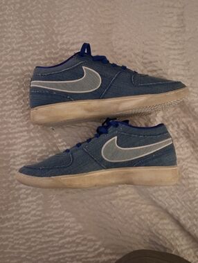 Nike Book 1 Blue Bloods Denim Low-Top Sneakers in Blue with White Swoosh